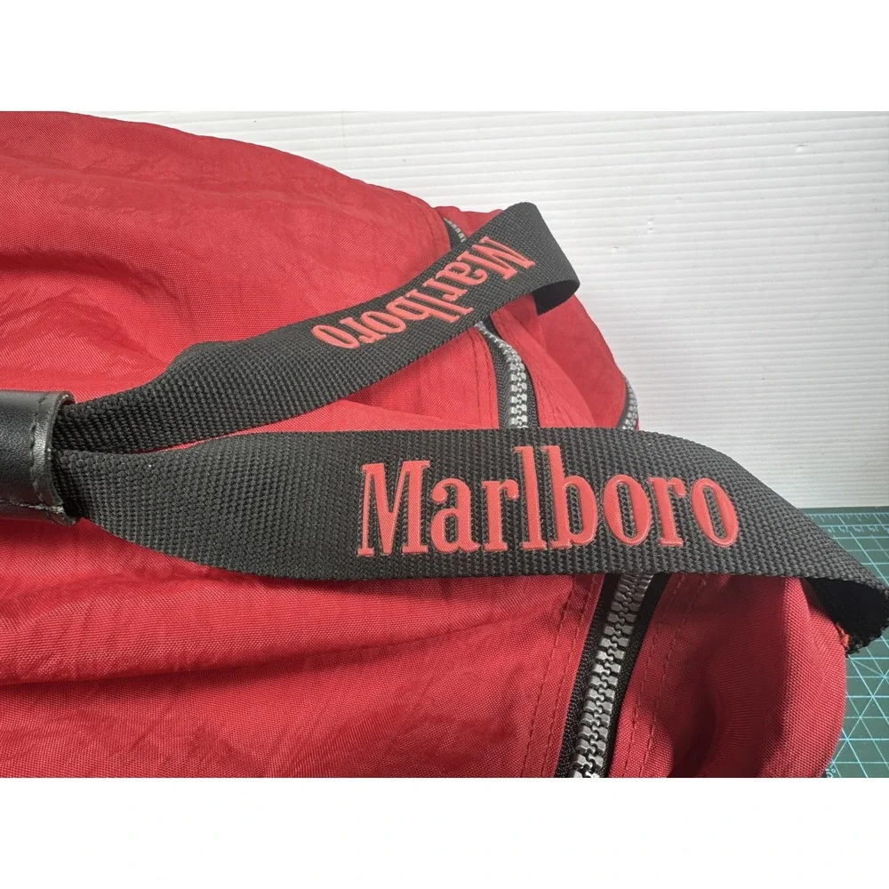Vintage Marlboro Unlimited Duffel Bag Red Black Travel Gym Gear 90s Retro